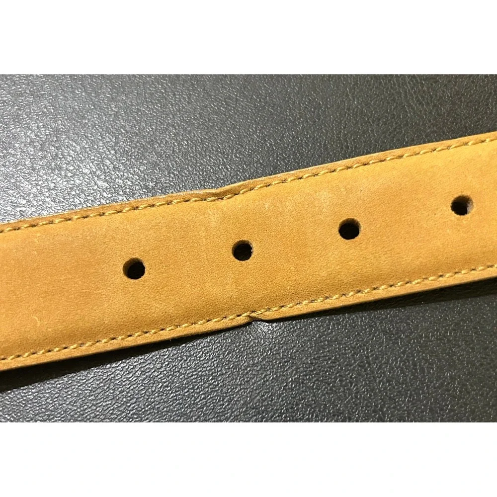 Lejon Belt Women S Tan Nubuck Leather Nordstrom Brass Buckle Tip USA VTG 80s 90s